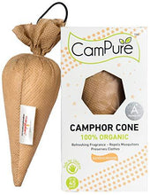 Load image into Gallery viewer, CamPure Camphor Cone, 45 Days Scent for Cars, Room Freshener with Mosquito Repellent Properties (Sandalwood) (5065351889027)
