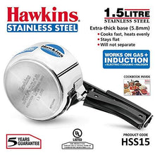 Load image into Gallery viewer, Hawkins Stainless Steel Pressure Cooker, 1.5 litres, Silver (HSS15) (5065325871235)
