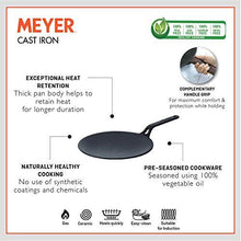 Load image into Gallery viewer, Meyer Pre Seasoned Cast Iron Curved Roti Tawa, 26cm Black (5065327313027)
