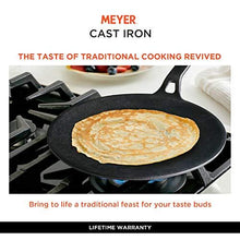 Load image into Gallery viewer, Meyer Pre Seasoned Cast Iron Curved Roti Tawa, 26cm Black (5065327313027)
