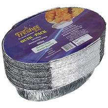 Load image into Gallery viewer, Freshee 25 pcs Extra Strong Aluminium Silver Foil Container 600ml | Food Storage Disposable Containers with Lid for Kitchen | Bacteria Resistant (5065342550147)
