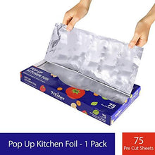 Load image into Gallery viewer, Freshee 75 Pre Cut Aluminium Foil Sheet 30 cm x 27 cm,Pop up Kitchen Foil,Just Pull and Wrap Thicker Aluminium Sheet for Roasting, Grill Lining (5065341829251)
