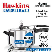 Load image into Gallery viewer, Hawkins Stainless Steel 4.0 Litre Pressure Cooker by Hawkins (5065325772931)
