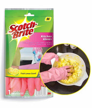 Load image into Gallery viewer, 3M Scotch-Brite Kitchen Gloves Medium Pair (Pack of 1) and Scrub Pad Large (5065347793027)
