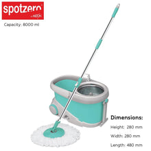 Load image into Gallery viewer, Spotzero by Milton Prime Mop with Big Wheels and Stainless Steel Wringer (Aqua green, 2 refills) (5065327804547)
