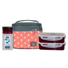 Load image into Gallery viewer, Lock&amp;Lock Plastic Lunch Box Set with Bag, 3-Pieces, Multicolour (HPL758S3BR) (5065370927235)

