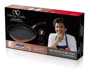 Bergner Infinity Chefs Aluminium Grill Pan, 28cm, Copper (5065355264131)