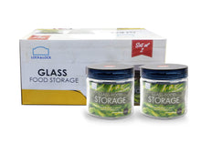 Load image into Gallery viewer, Lock &amp; Lock Glass Canister Set, 550ml, Set of 2, White and Blue (5065378234499)
