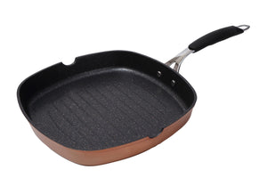 Bergner Infinity Chefs Aluminium Grill Pan, 28cm, Copper (5065355264131)