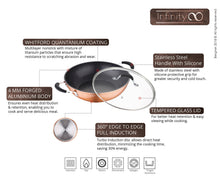 Load image into Gallery viewer, Bergner Infinity Chefs Aluminium Kadai with Lid, 2.1 Litres/24cm, Copper (5065355788419)

