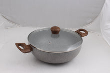Load image into Gallery viewer, Krav Non-Stick Kadhai with see through lid - 24 cm, Granite (5065322070147)
