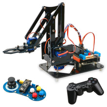 Load image into Gallery viewer, 4DOF DIY Robot Arm Kit Educational Robotics Claw Set Mechanical Arm for Arduino R3,PS2/2.4G Wireless Control,Scracth Programming (4956985294979)
