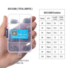 Load image into Gallery viewer, DONQL 300pcs/Box High Carbon Steel Fishing hooks Mixed Size Barbed jig hook Carp Fishing Jig Head for Fly fishing Accessories (4956977660035)
