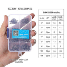 Load image into Gallery viewer, DONQL 300pcs/Box High Carbon Steel Fishing hooks Mixed Size Barbed jig hook Carp Fishing Jig Head for Fly fishing Accessories (4956977660035)

