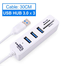 Load image into Gallery viewer, USB Hub 3.0 Multi USB 3.0 Hub USB Splitter High Speed 3 6 Ports 2.0 Hab TF SD Card Reader All In One For PC Computer Accessories (4956985458819)
