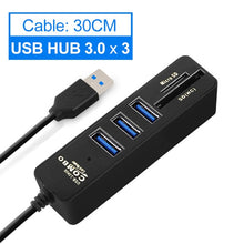 Load image into Gallery viewer, USB Hub 3.0 Multi USB 3.0 Hub USB Splitter High Speed 3 6 Ports 2.0 Hab TF SD Card Reader All In One For PC Computer Accessories (4956985458819)
