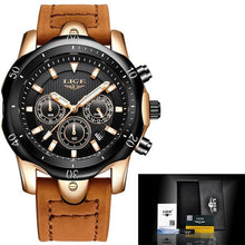 Load image into Gallery viewer, 2020 LIGE Mens Watches Top Brand Luxury Watch Men Military Leather Clock Waterproof Sports Watch Chronograph Relogio Masculino (4956896592003)
