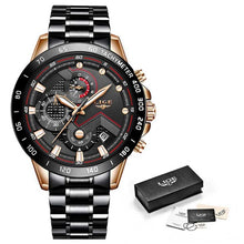 Load image into Gallery viewer, LIGE 2020 New Fashion Mens Watches with Stainless Steel Top Brand Luxury Sports Chronograph Quartz Watch Men Relogio Masculino (4956896755843)
