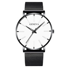 Load image into Gallery viewer, Luxury Fashion Mens Minimalist Watches Ultra Thin black Stainless Steel Mesh Band Watch Men Business Casual Analog Quartz clock (4956897935491)

