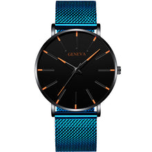 Load image into Gallery viewer, Luxury Fashion Mens Minimalist Watches Ultra Thin black Stainless Steel Mesh Band Watch Men Business Casual Analog Quartz clock (4956897935491)
