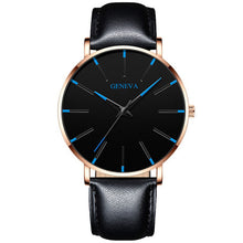 Load image into Gallery viewer, Luxury Fashion Mens Minimalist Watches Ultra Thin black Stainless Steel Mesh Band Watch Men Business Casual Analog Quartz clock (4956897935491)
