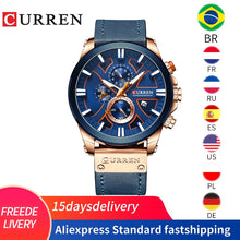 Load image into Gallery viewer, CURREN Casual Sport Watches for Men Blue Top Brand Luxury Military Leather Wrist Watch Man Clock Fashion Chronograph Wristwatch (4956896264323)
