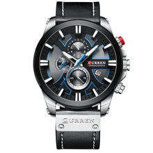 Load image into Gallery viewer, CURREN Casual Sport Watches for Men Blue Top Brand Luxury Military Leather Wrist Watch Man Clock Fashion Chronograph Wristwatch (4956896264323)
