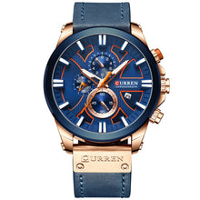 Load image into Gallery viewer, CURREN Casual Sport Watches for Men Blue Top Brand Luxury Military Leather Wrist Watch Man Clock Fashion Chronograph Wristwatch (4956896264323)
