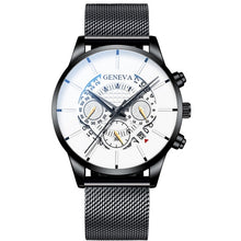 Load image into Gallery viewer, Luxury Men's Fashion Business Calendar Watches Blue Stainless Steel Mesh Belt Analog Quartz Watch relogio masculino (4956896985219)

