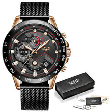 Load image into Gallery viewer, LIGE Fashion Mens Watches Top Brand Luxury WristWatch Quartz Clock Blue Watch Men Waterproof Sport Chronograph Relogio Masculino (4956896821379)
