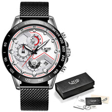 Load image into Gallery viewer, LIGE Fashion Mens Watches Top Brand Luxury WristWatch Quartz Clock Blue Watch Men Waterproof Sport Chronograph Relogio Masculino (4956896821379)
