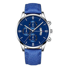 Load image into Gallery viewer, Reloj hombre luxe hommes montre de mode Sport montre-bracelet boîtier en alliage bracelet en cuir montre à Quartz affaires montre-bracelet calendrier horloge (4956896854147)
