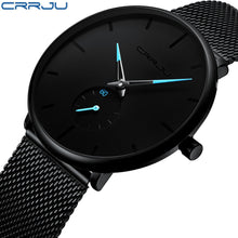 Load image into Gallery viewer, CRRJU Fashion Mens Watches Top Brand Luxury Quartz Watch Men Casual Slim Mesh Steel Waterproof Sport Watch Relogio Masculino (4956898230403)
