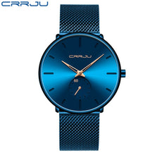 Load image into Gallery viewer, CRRJU Fashion Mens Watches Top Brand Luxury Quartz Watch Men Casual Slim Mesh Steel Waterproof Sport Watch Relogio Masculino (4956898230403)
